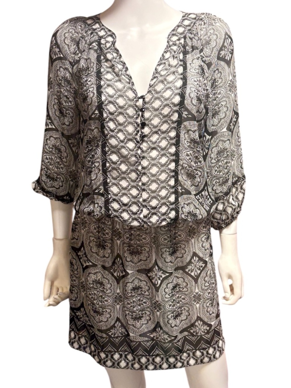 Cache Flowy Boho Print Dress - S